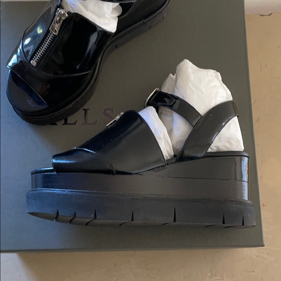 AllSaints Gino leather platform sandals - Picture 2 of 4